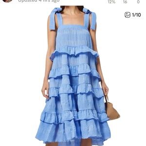 Blue Tiered Ruffle Dress